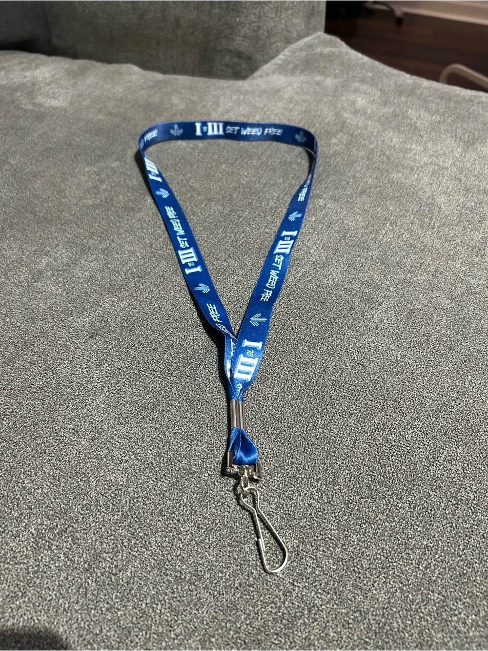 NEW- Blue Branded Lanyard with Clip - Unisex- “set weed free”